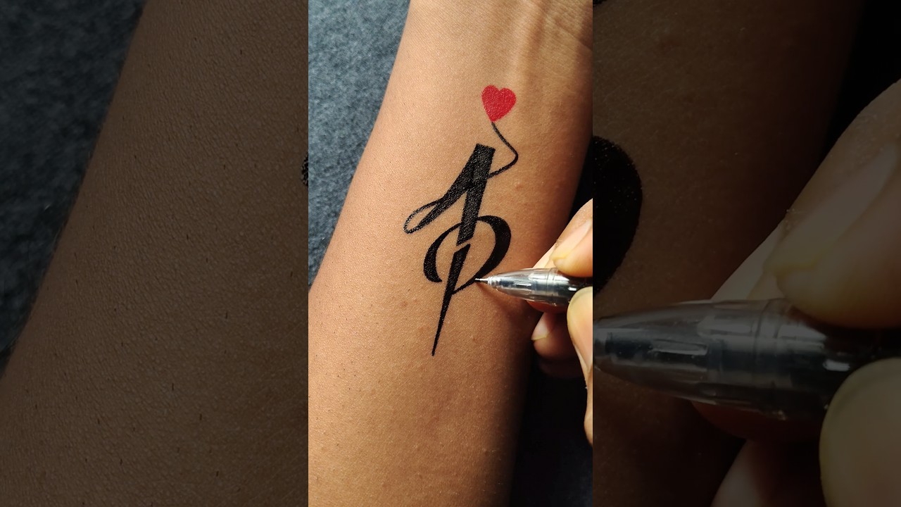 A ❤️ P letter beautiful 😍 tattoo idea...#tattoo #tattoos #tattooart #art #shorts #asmr