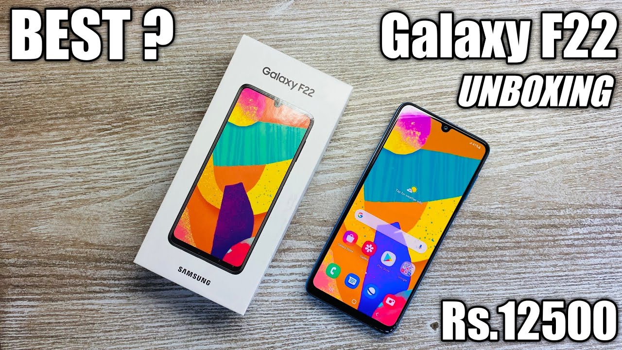 Galaxy F22 Blue Colour Retail Unit Unboxing