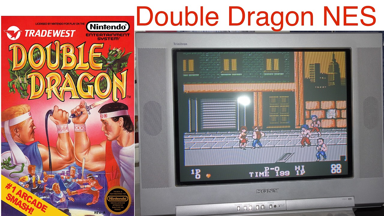 Double Dragon on Nes Gameplay With Commentary on Sony Trinitron CRT Televion