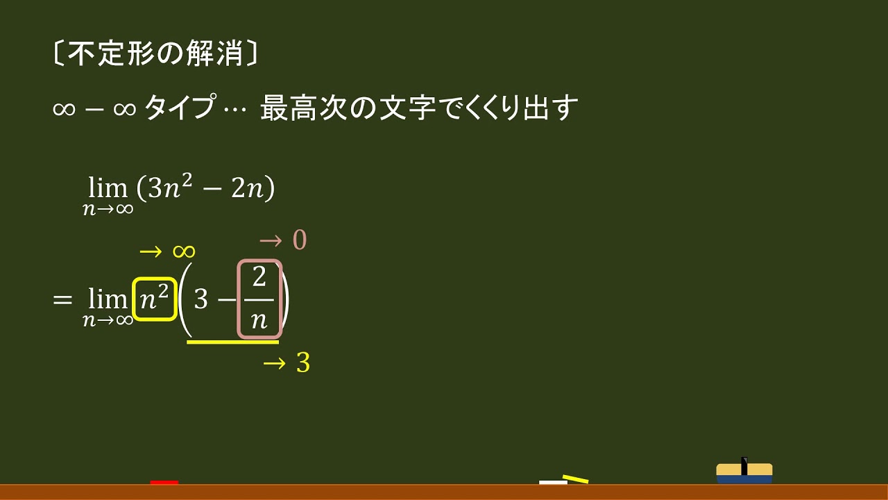 〔数列の極限〕不定形の解消：∞－∞ タイプ －オンライン無料塾「ターンナップ」－
