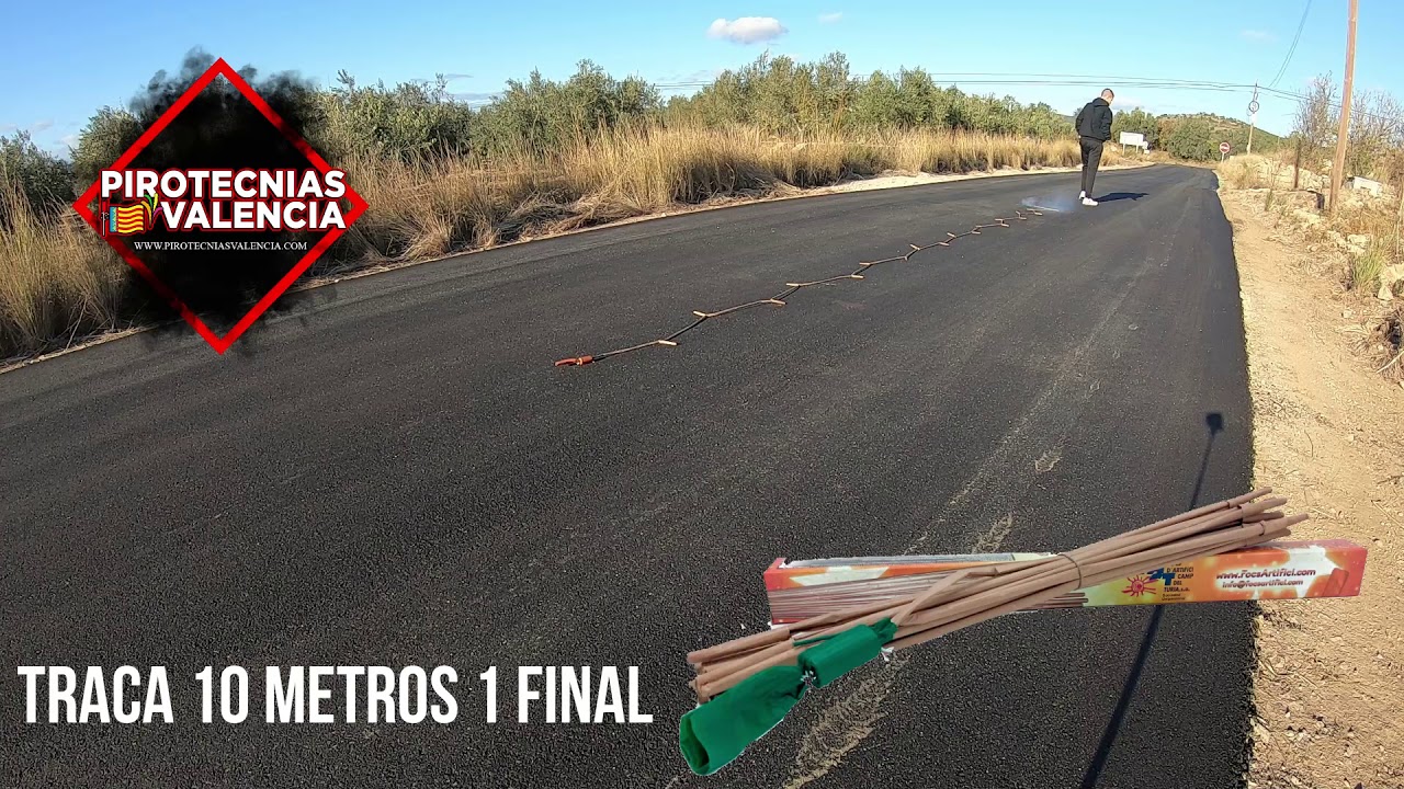 TRACA VALENCIANA DE 10 METROS CON 1 TRUENO FINAL - PIROTECNIAS VALENCIA