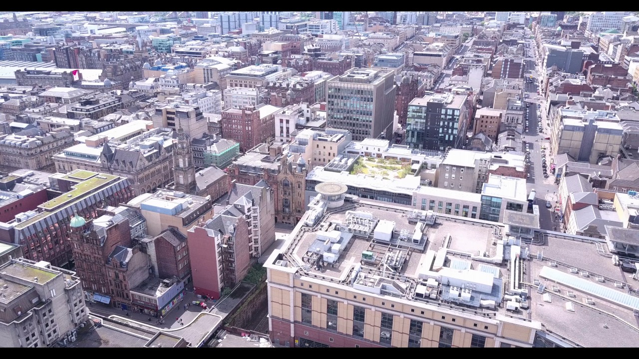 Glasgow City Centre Drone Footage 4k