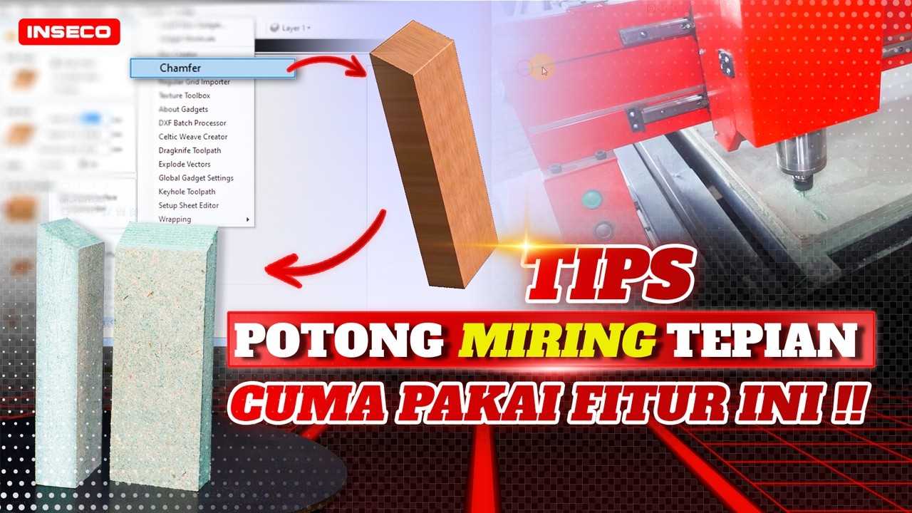 TRIK SEDERHANA POTONG MIRING DENGAN CNC ROUTER INSECO💥