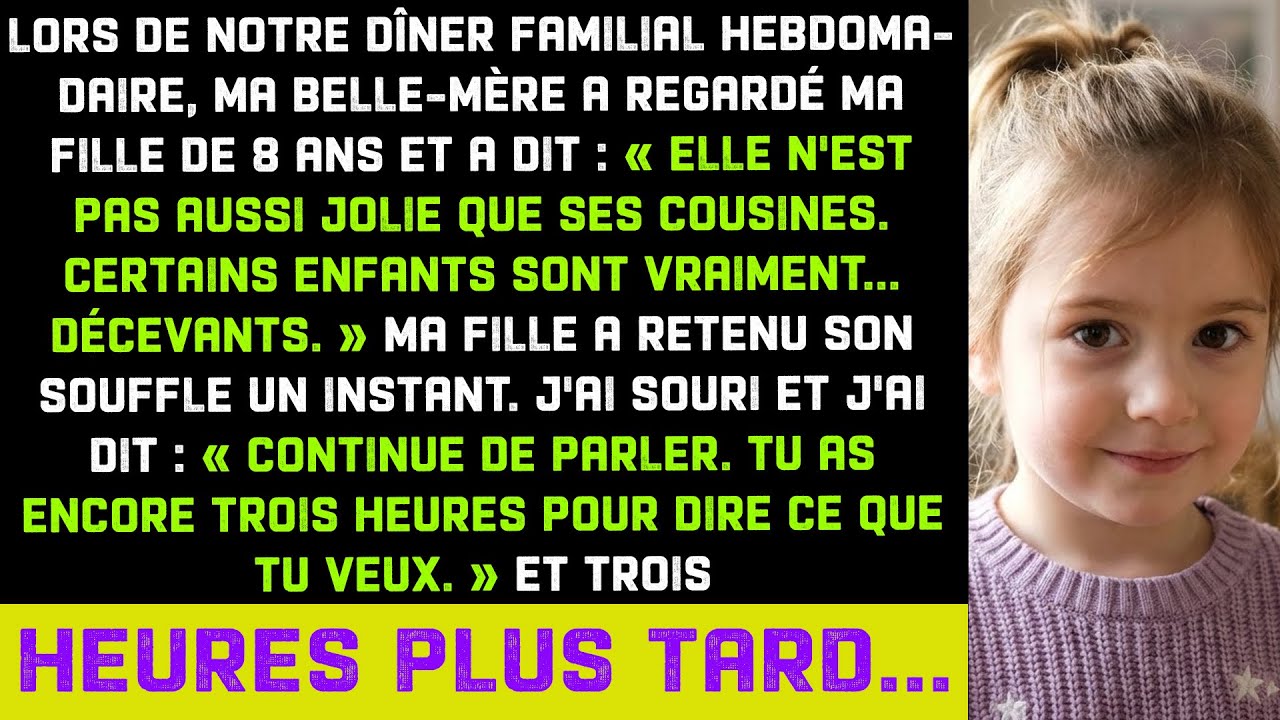 Ma belle-mère a traité ma fille d’« inutile »… et s’attendait à ce que je me taise.