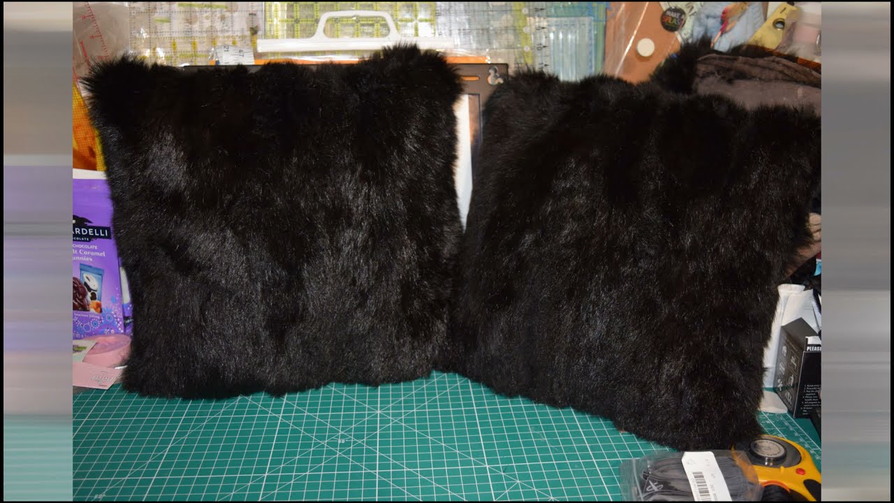 Making of a Fur Pillow ~ From a Jacket Lining.