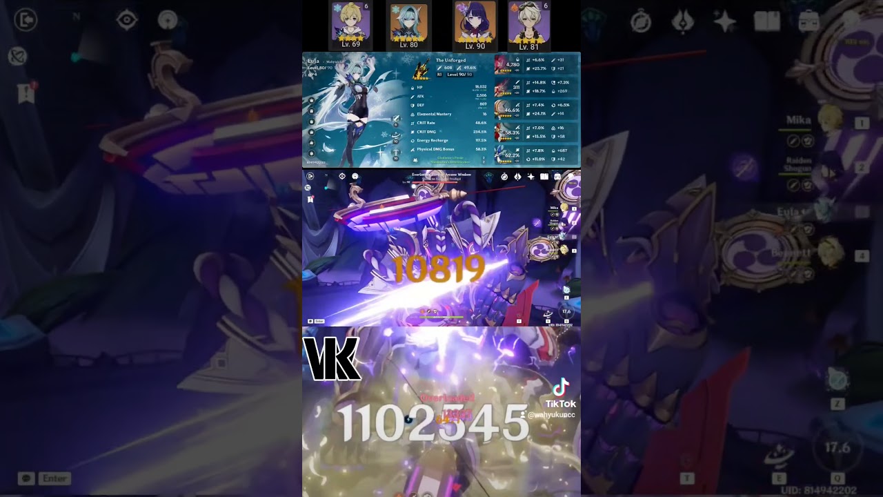 Showcase Eula C0 #genshinimpact #genshin #showcase #dps #eula #theunforged #dmg