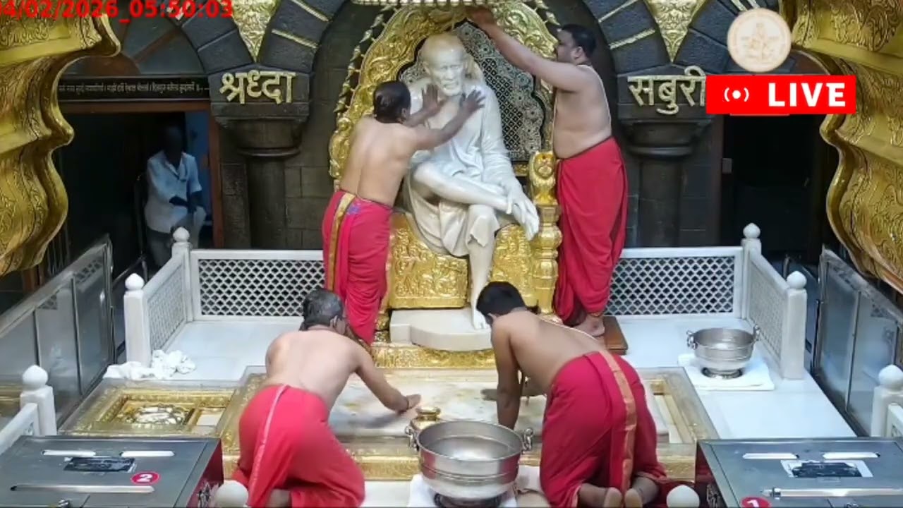 SAI BABA MANGAL SNAN AVAM AARTI DARSHAN ll TODAY LIVE SHRIDI ll SAIRAM ll 04 February 26 