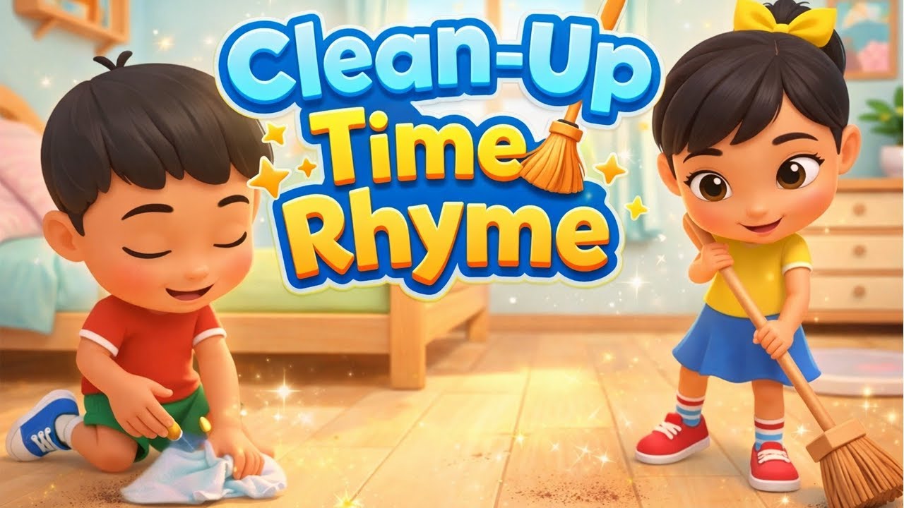 Clean-Up Time Rhyme 🧹 | Kids Cleaning Song | Tidy Up Song for Toddlers & Preschoolers 