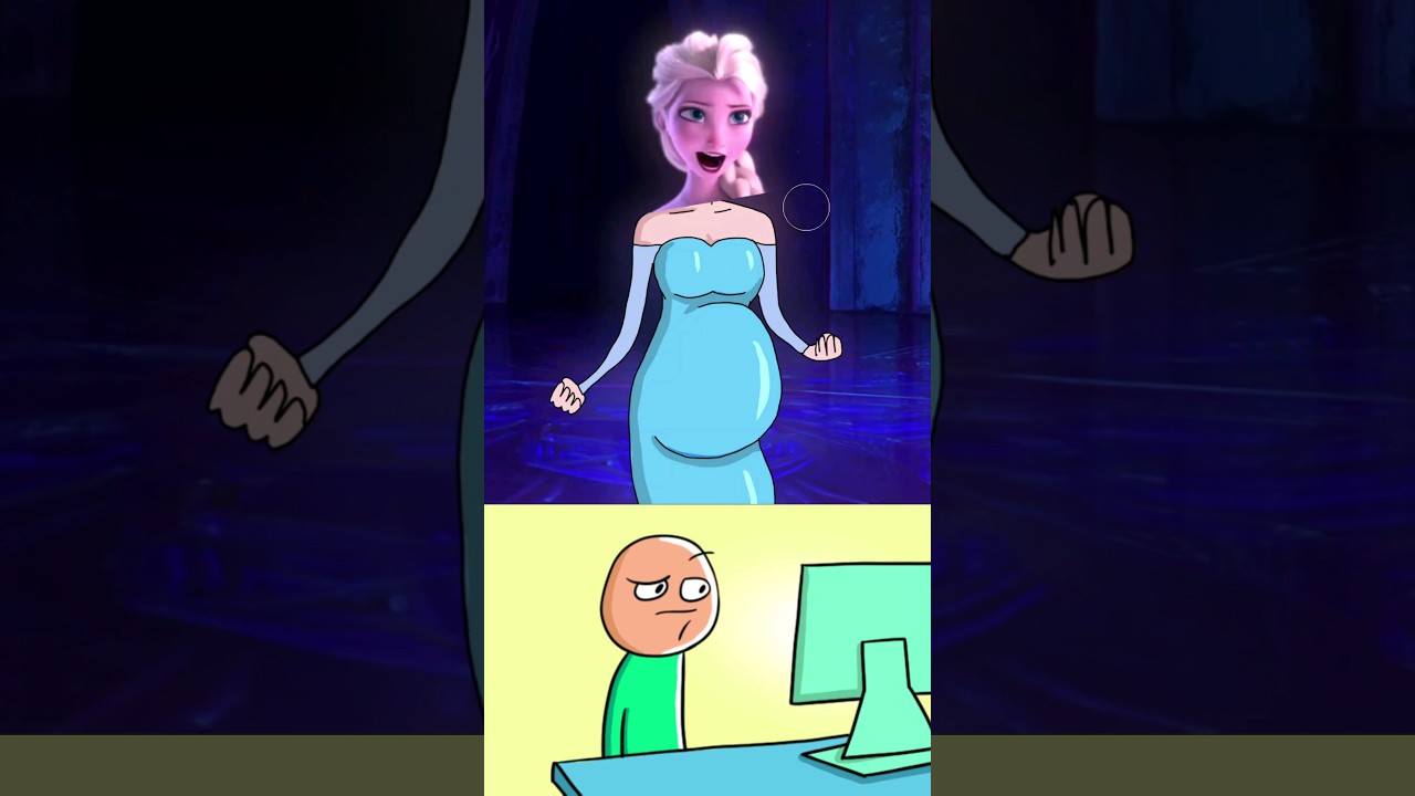 Elsa as Pregnant 😂 #funny #elsa #frozen