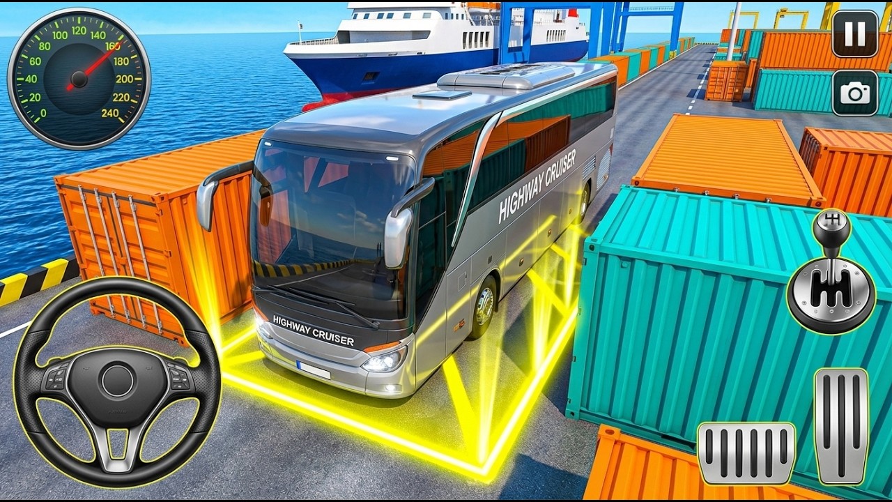 Impossible Bus Park! Ferry Port Trucker Parking Sim Gameplay Android #1