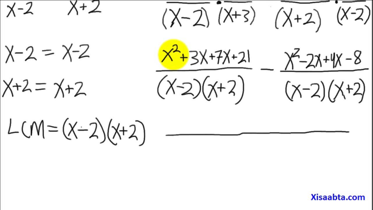 subtract rational or fractional expressions in somali Part 2 Qeybtii 2 - Somali Algebra 2