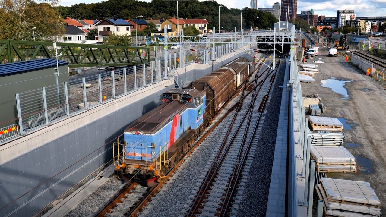Premiär för nya tågtunneln på Hamnbanan i Göteborg - Okt 2023 - 4k60