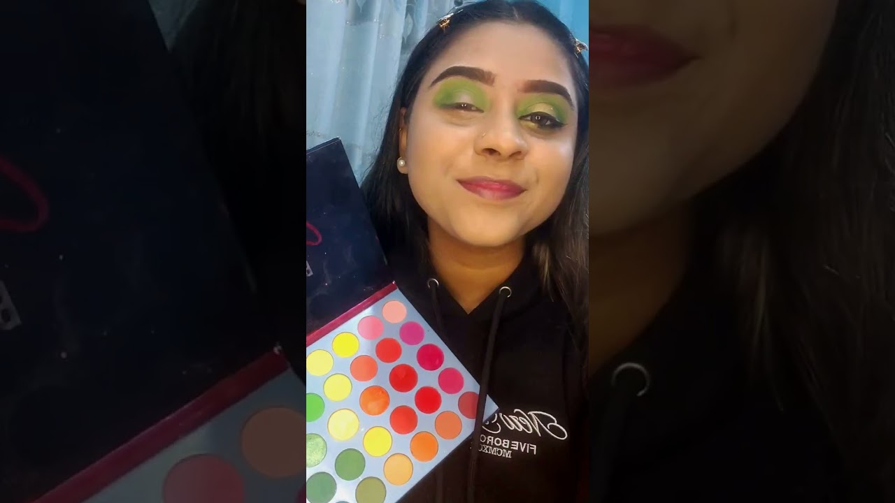 Green glam make-up tutorial video 📸
