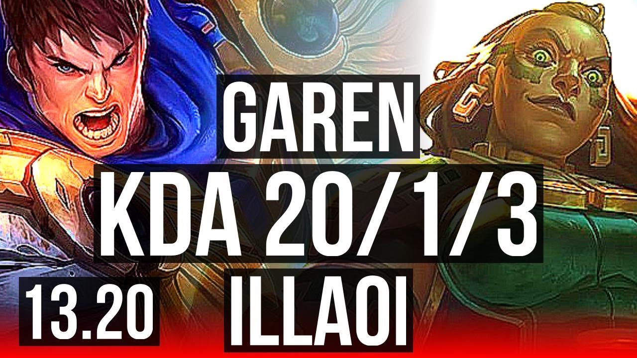 GAREN vs ILLAOI (TOP) | 20/1/3, 68% winrate, Legendary | TR Diamond | 13.20