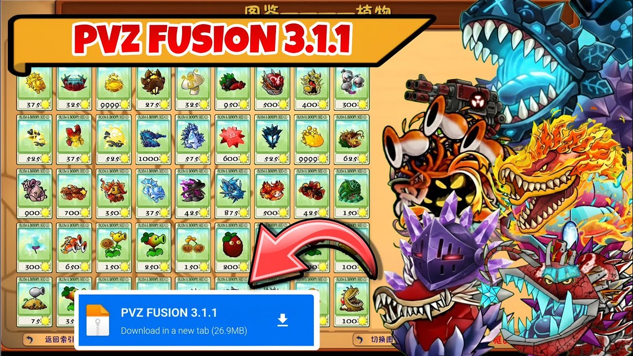 PVZ Fusion Mod Menu 3.1.1 Android New Update Unlimited All Unlock All New Plants Latest Update
