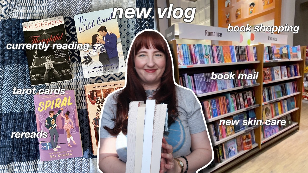 currently reading, rereads, books shopping, tarot cards, book mail, new skin care & journaling