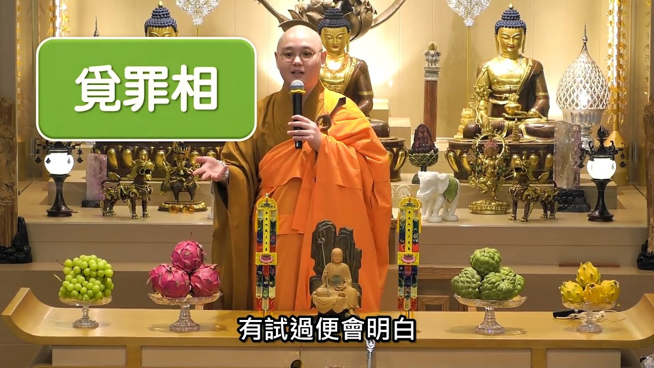 師父提醒大家聽業報的故事時，不要只當這是別人的故事，而應該要去「覓罪相」，即是認真反觀一下自己，有沒有在今世造過相類的惡業：法忍法師開示【有字幕】