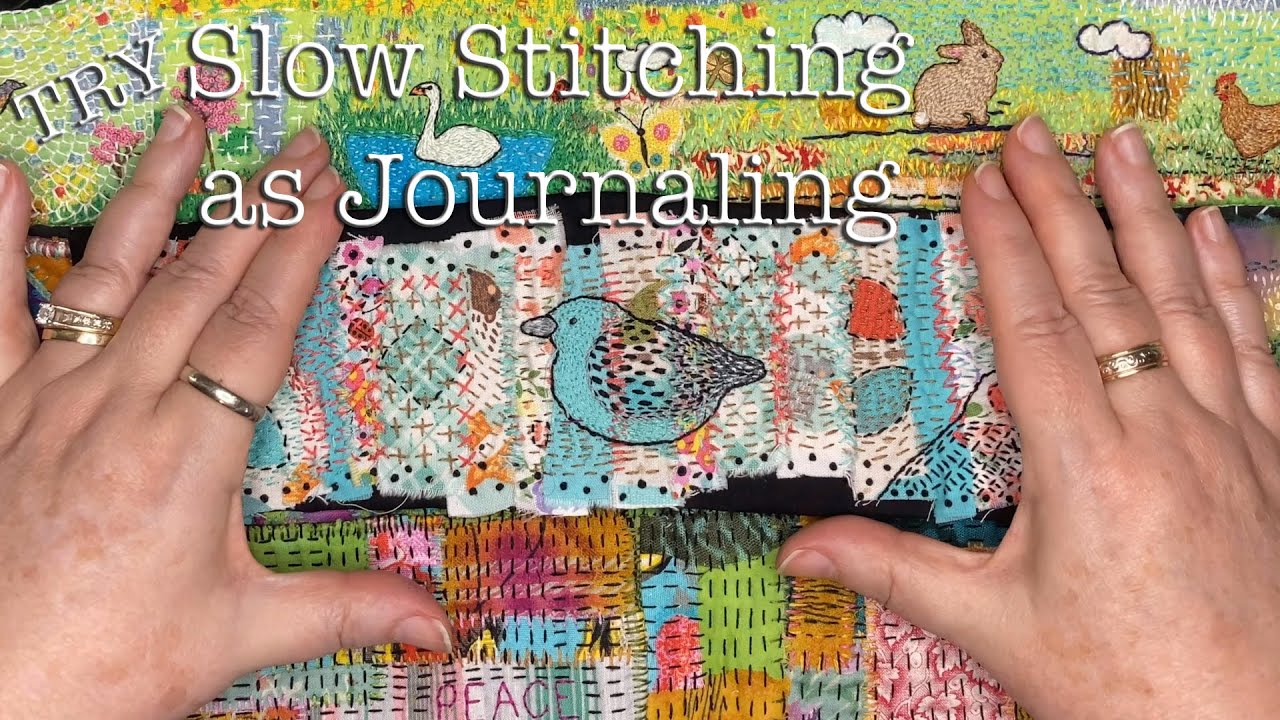 Slow Stitching Journal How to Stitch a Diary Scroll Inspiration + Ideas with Colourful Fabric Strips