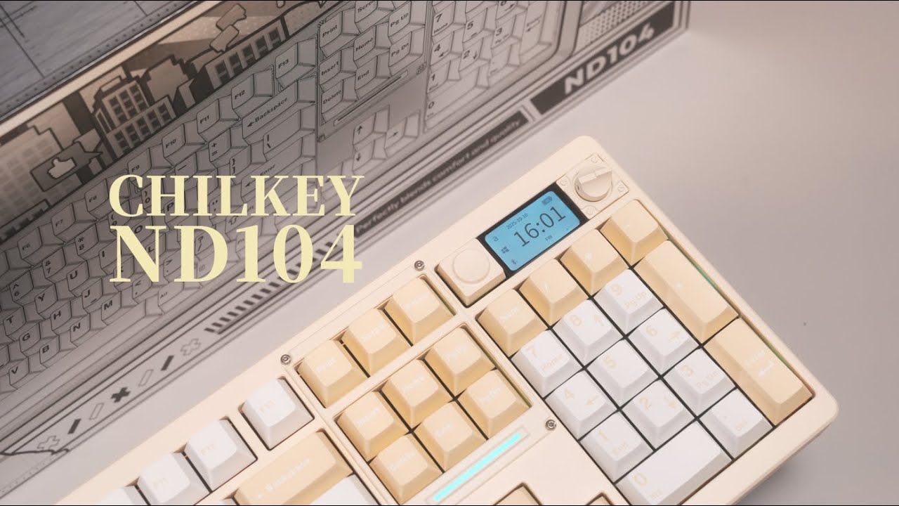 Chilkey ND104 | Pre-built Keyboard with Built-in Calculator and 3 Mounting Styles