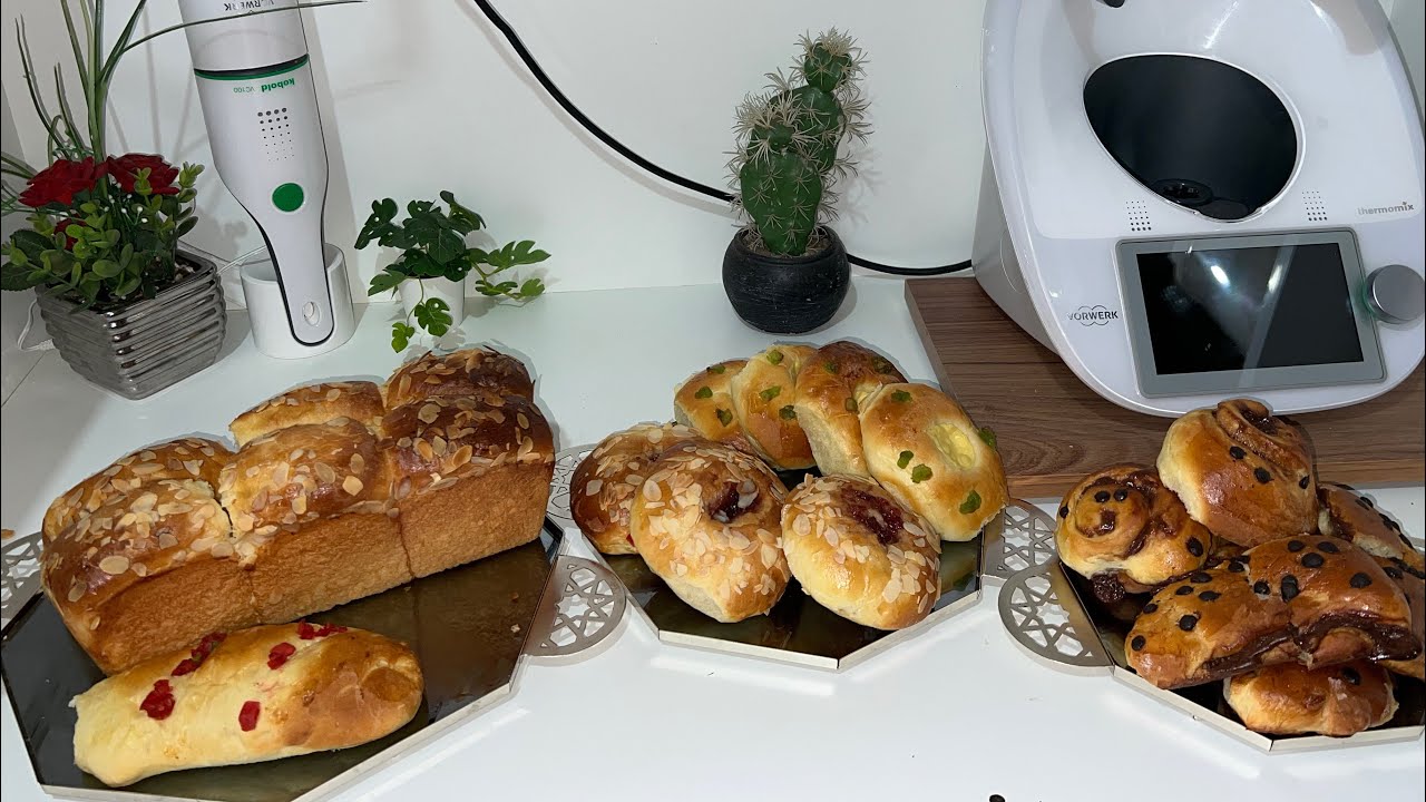 Des belles brioches au chocolat et crème pâtissière aux thermomix بريوش الذ ماكاين😋