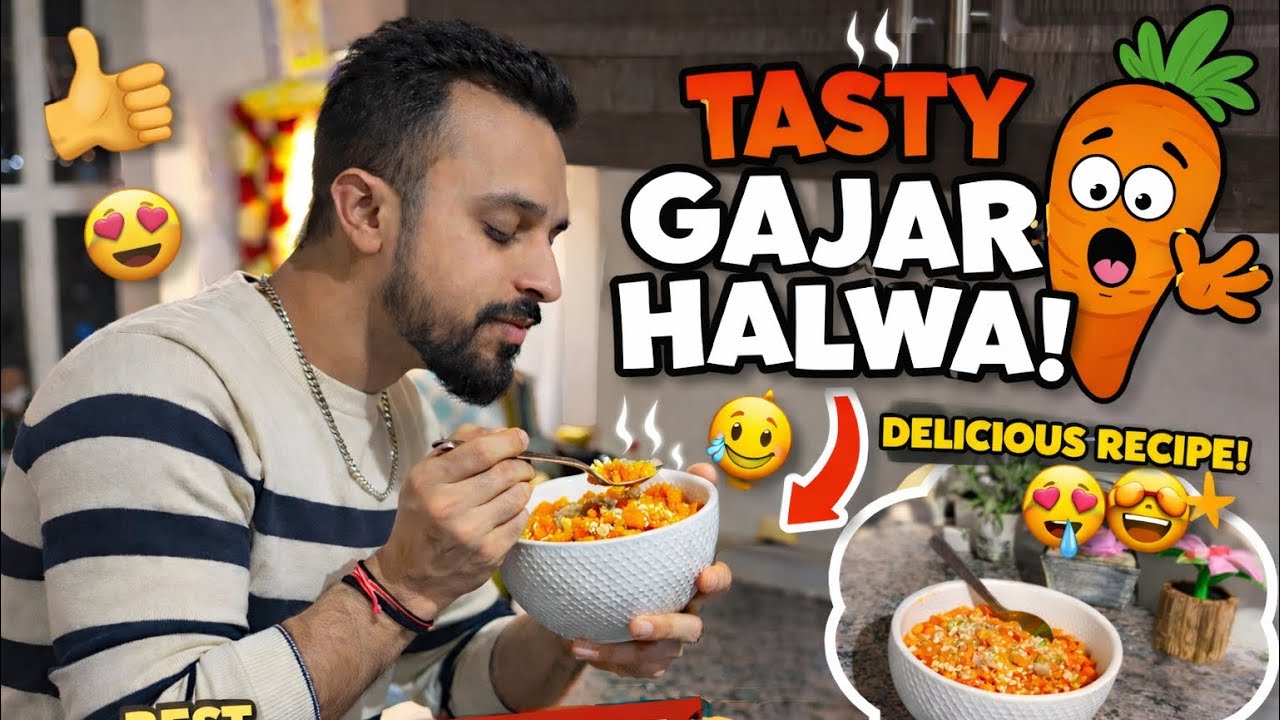 FINALLY ..! winter me Gajarr ka HALWA bna hi diya ..! 😂🥂 
