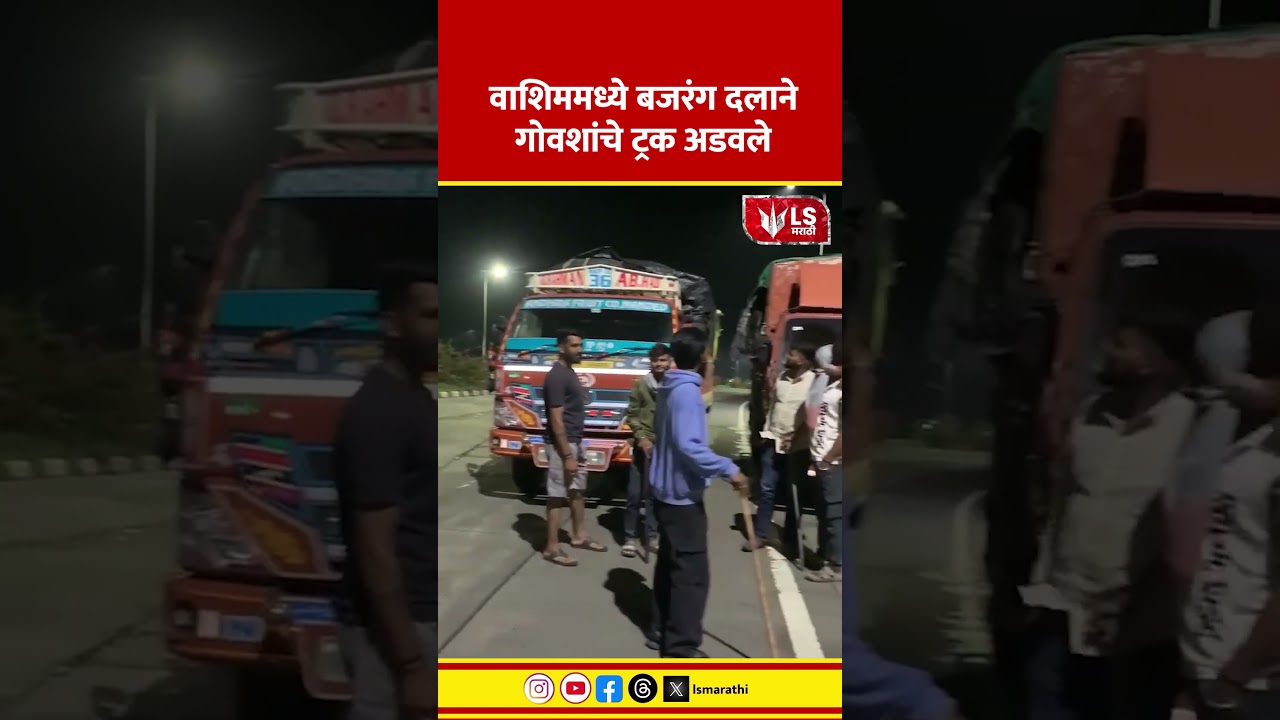 Washim Cattle Smuggling | Bajrang Dal | वाशिममध्ये बजरंग दलाने गोवशांचे ट्रक अडवले
