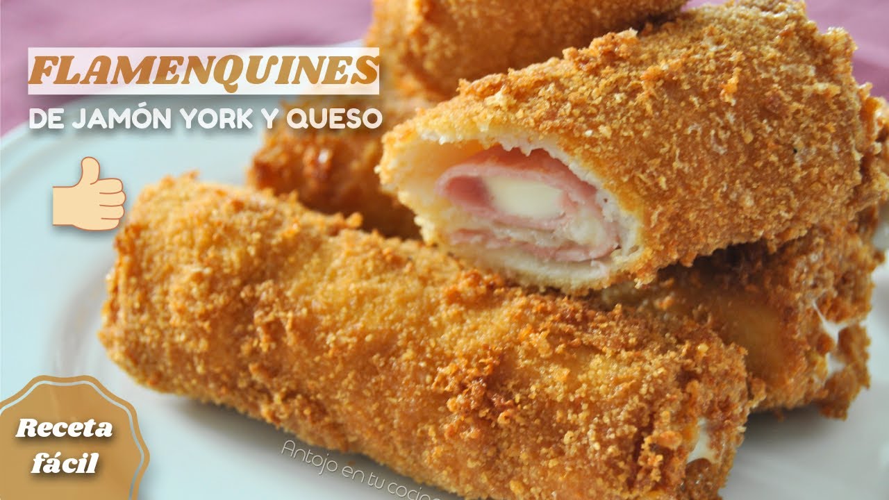 Flamenquines de jamón york y queso con pan de molde