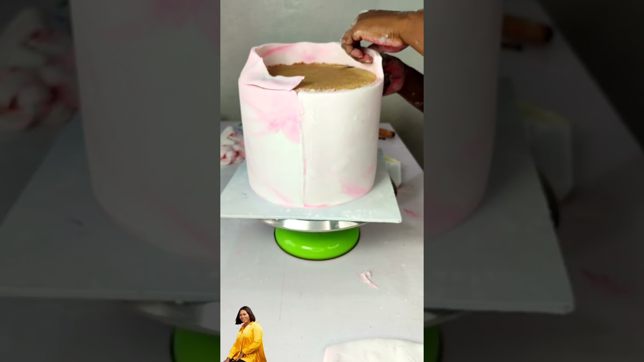 How to decorate a two tiered marble fondant cake