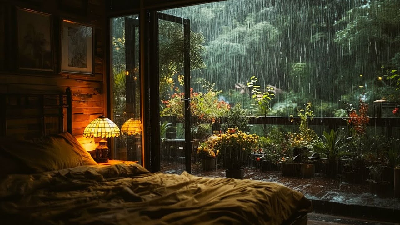 Heavy Rain Sounds for Deep Sleep & Anxiety Relief | Cozy Bedroom Ambience