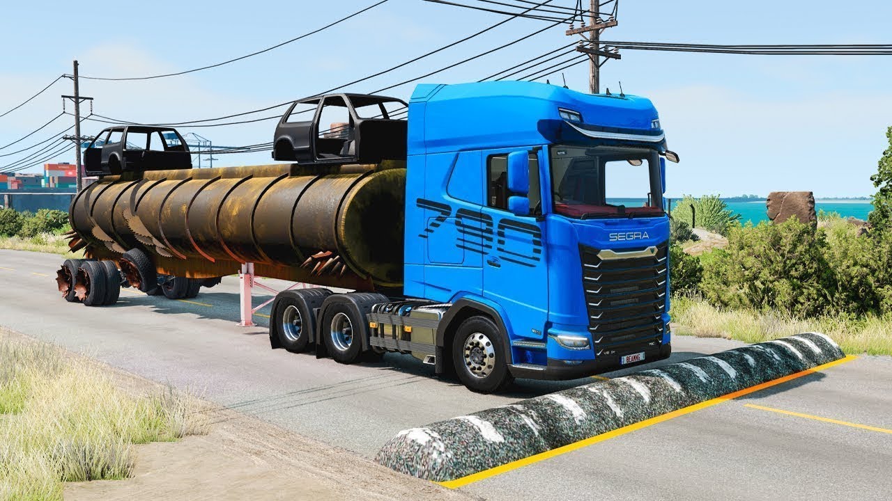 Trucks vs Speed Bumps SPECIAL #83 | BeamNG Drive - Long Video | TrucksVs