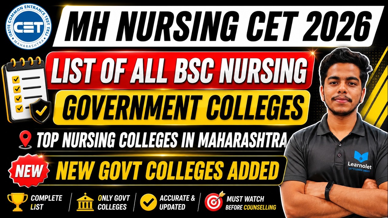 MH Nursing CET 2026 | List of All Government Colleges in Maharashtra | GMC Cutoff & Seats #learnolet