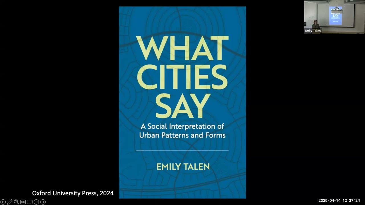 Urban Innovation Lunch Colloquium: Emily Talen, Professor of Urbanism, Director, Urbanism Lab