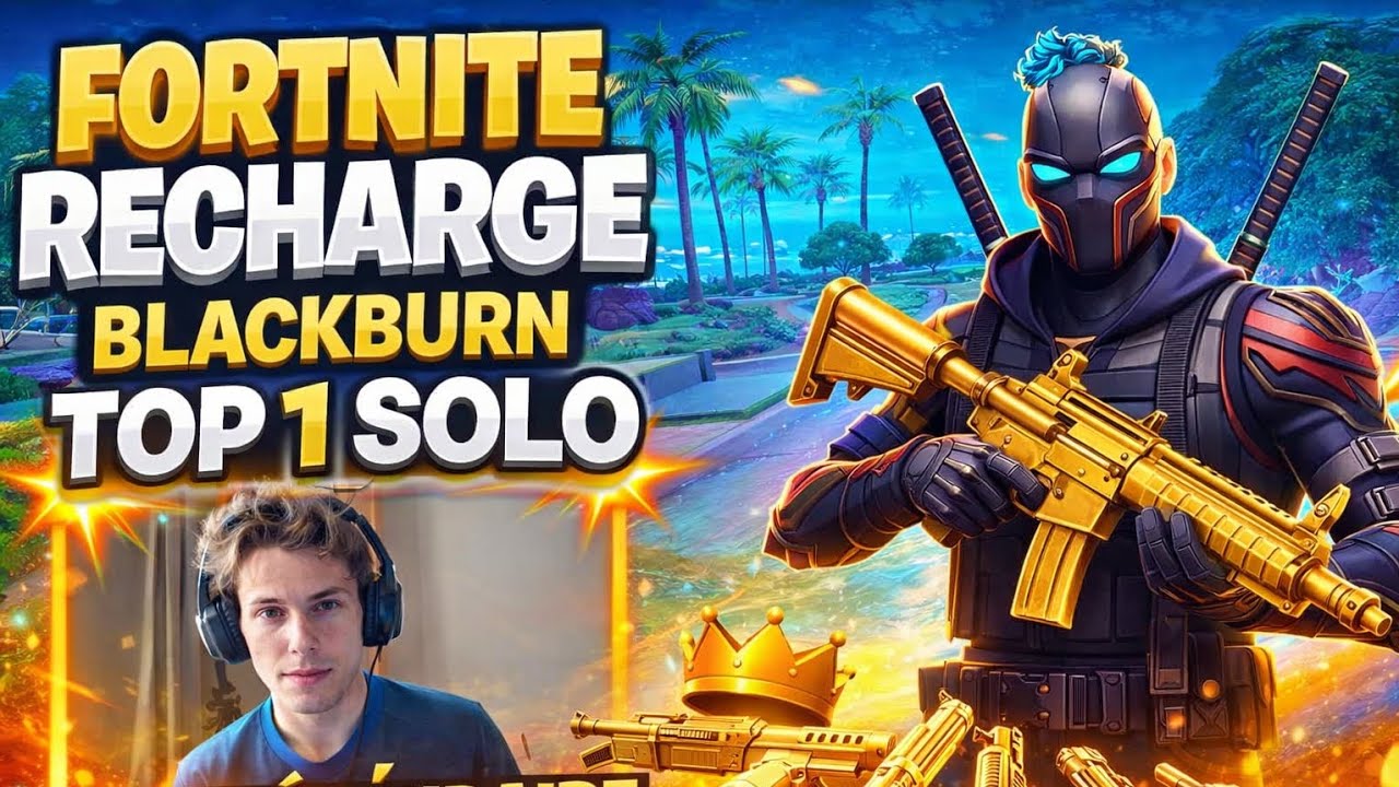 FORTNITE RECHARGE BLACKBURN TOP 1 SOLO FULL LÉGENDAIRE 