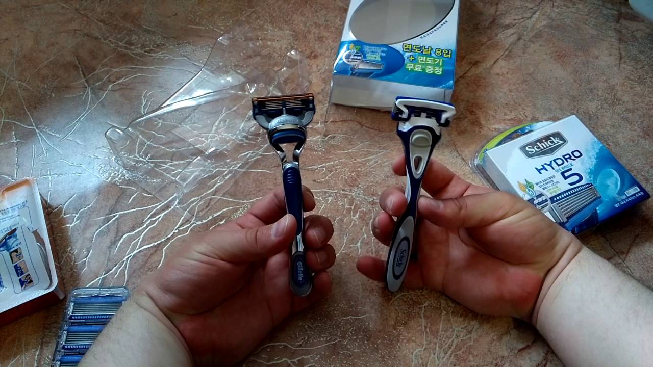 Schick Hydro 5 и Gillette Fusion