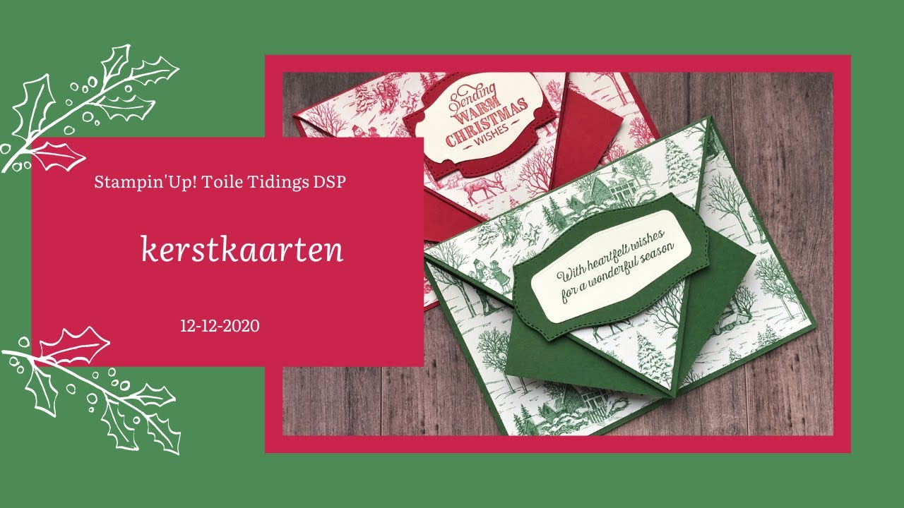 Kerstkaarten met Stampin'Up! Toile Tidings DSP