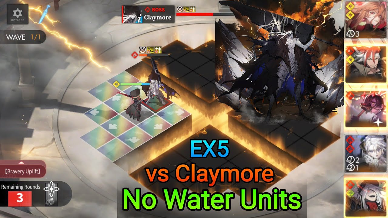 [Alchemy Stars] EX5 - Twisting Blade | No Water Units | vs Claymore the Traitor