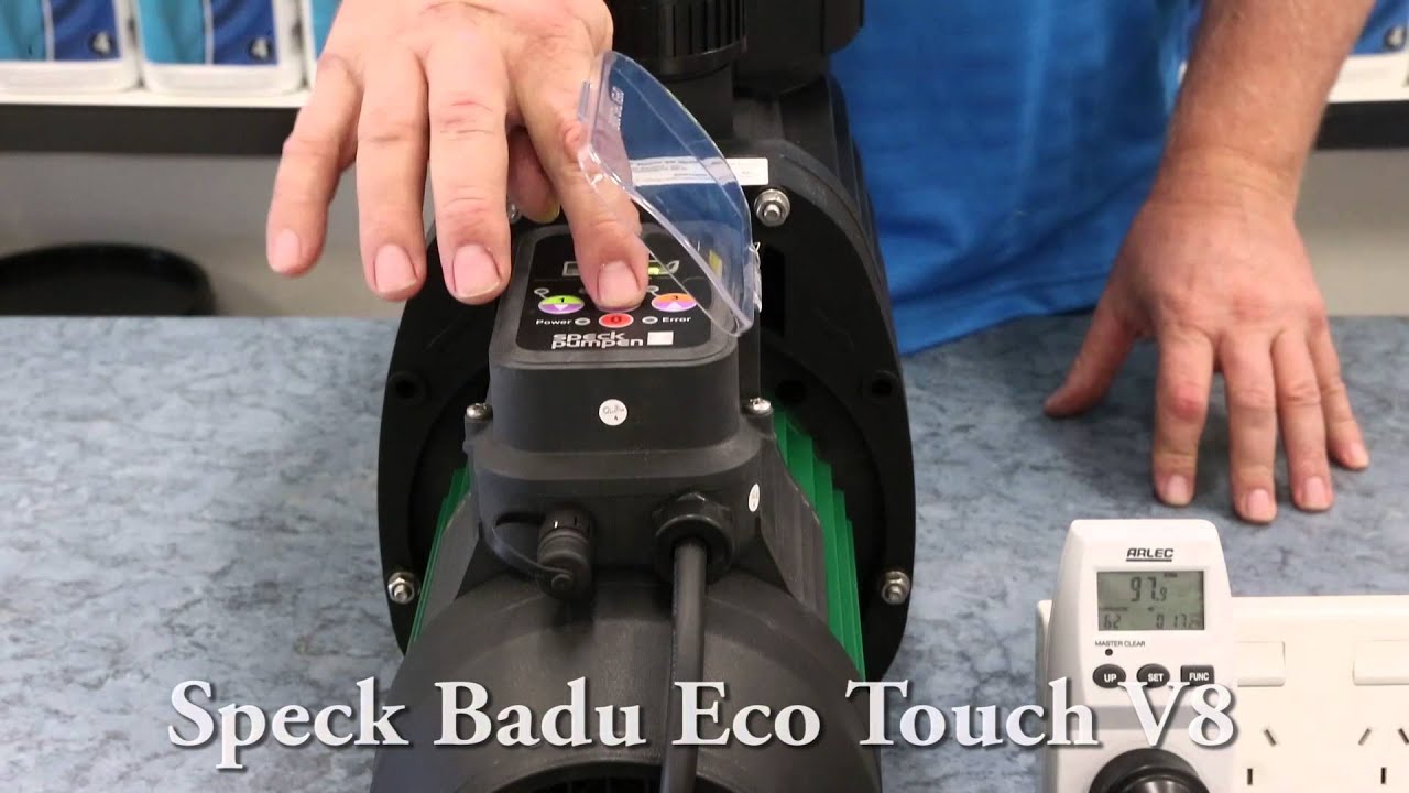 Speck Badu Eco Touch V8 energy efficient pool pump.