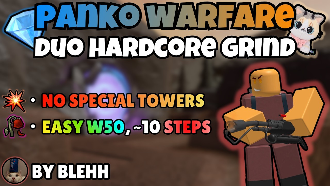 [REWORK] Best Way To BEAT & GRIND Hardcore Mode in Duo | *NEW* Panko Warfare - P1 POV | TDS ROBLOX