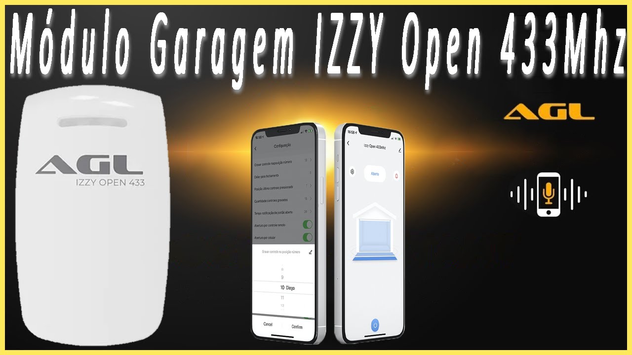 Como abrir Portão eletrônico Celular MODULO GARAGEM IZZY OPEN AGL 433Mhz