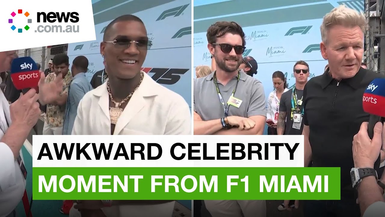 Awkward celebrity moments from F1 Miami grid