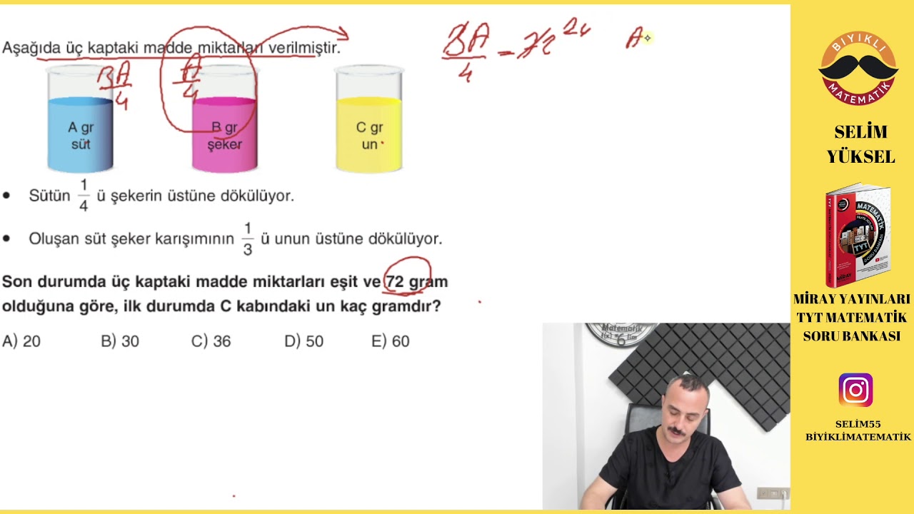 Kesir Problemleri  Test 3  Miray Yayınları TYT Soru Bankası