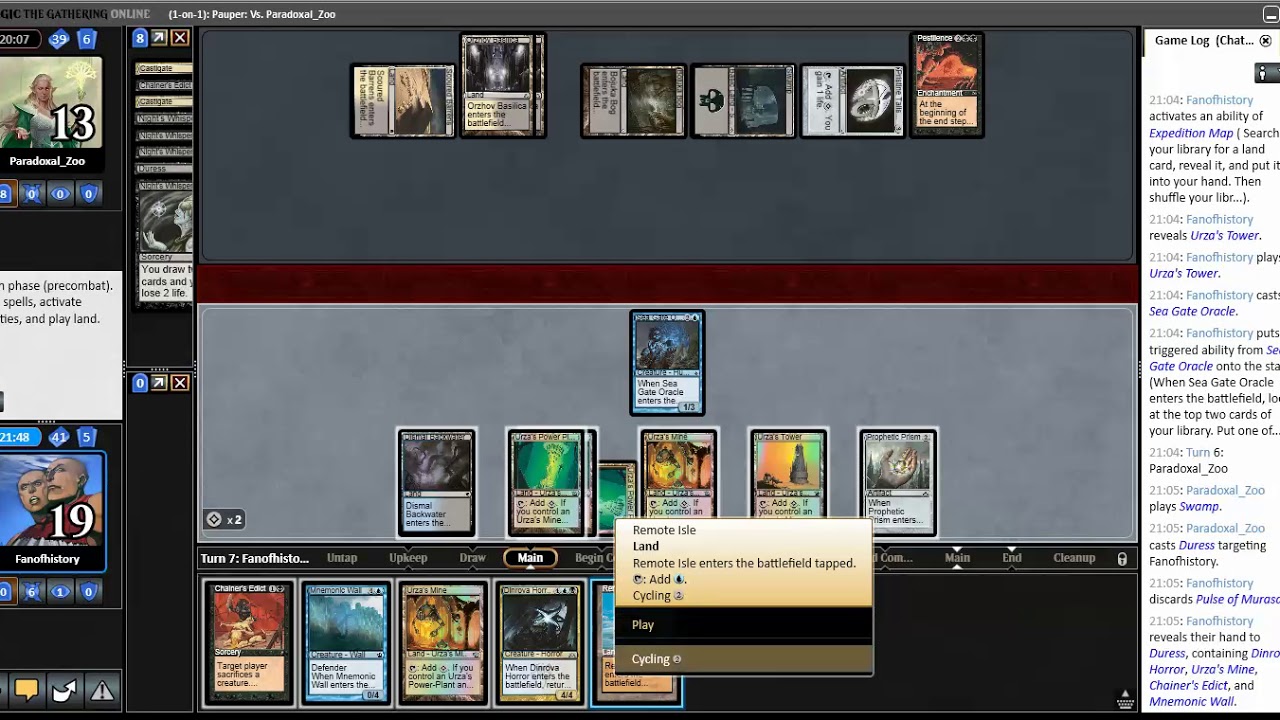 Pauper Rainbow Tron vs WB Pestilence