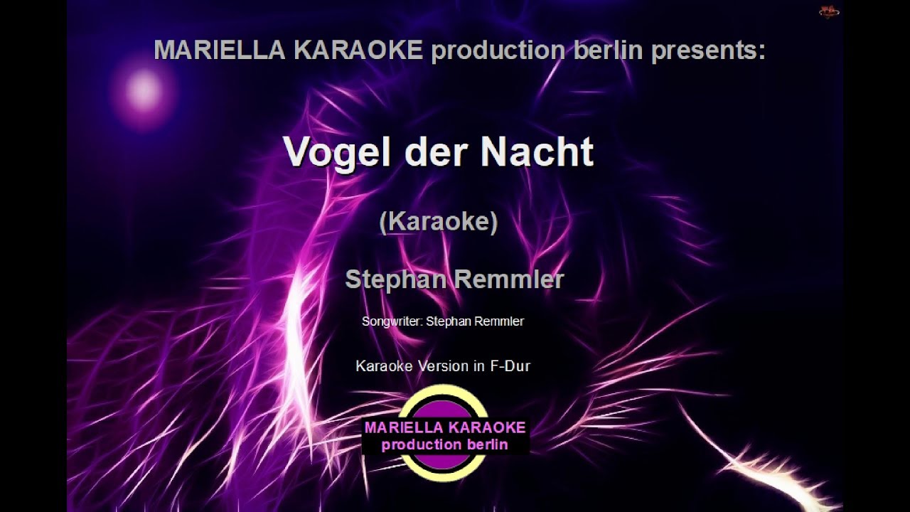 Stefan Remmler   Vogel der Nacht (Karaoke Version)
