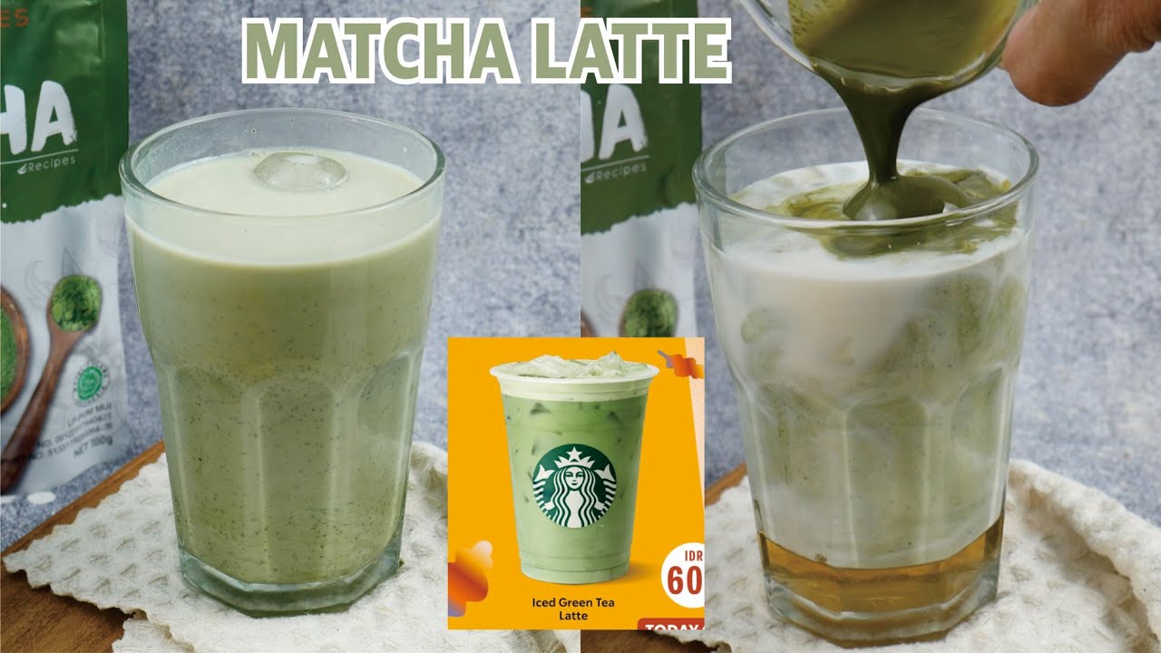 Lebih Enak dari STARBUCKSS!! Resep MATCHA LATTE Andalan!!