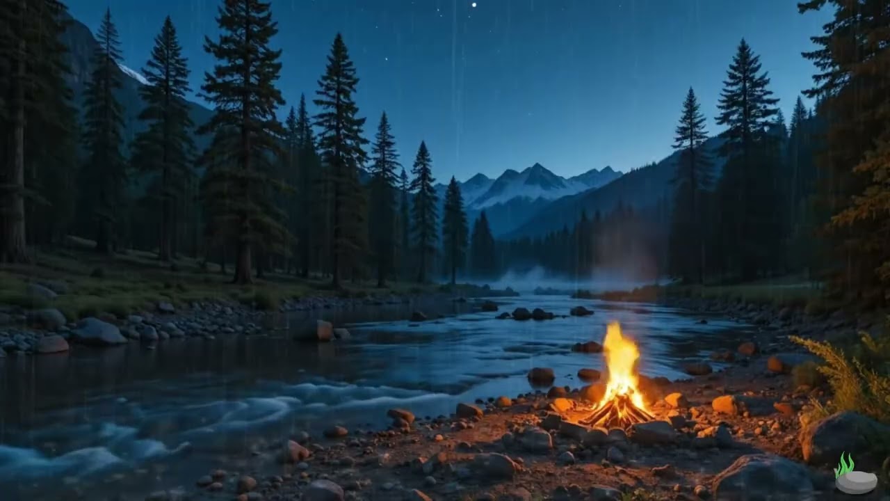 Camping by the Campfire in the Rain 🌧️🔥 | Deep Relaxation ASMR