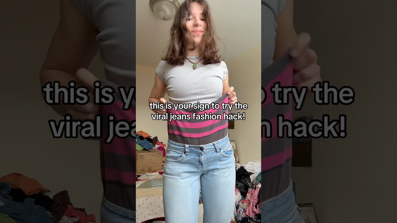 trying the viral fold over jeans 