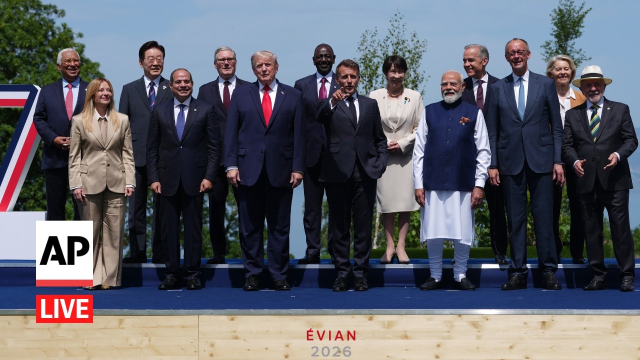 LIVE: G7 leaders pose for a family photo at summit