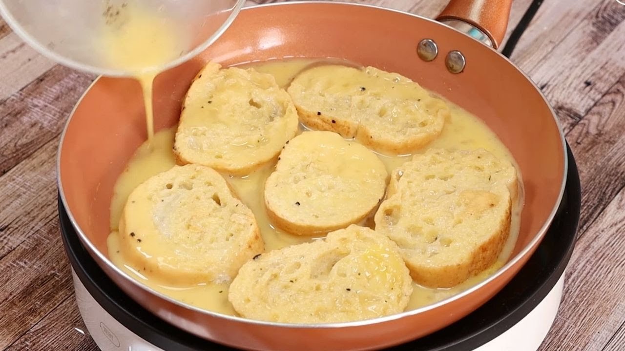 Agregué huevos al pan duro. ¡Mira qué delicioso estaba!