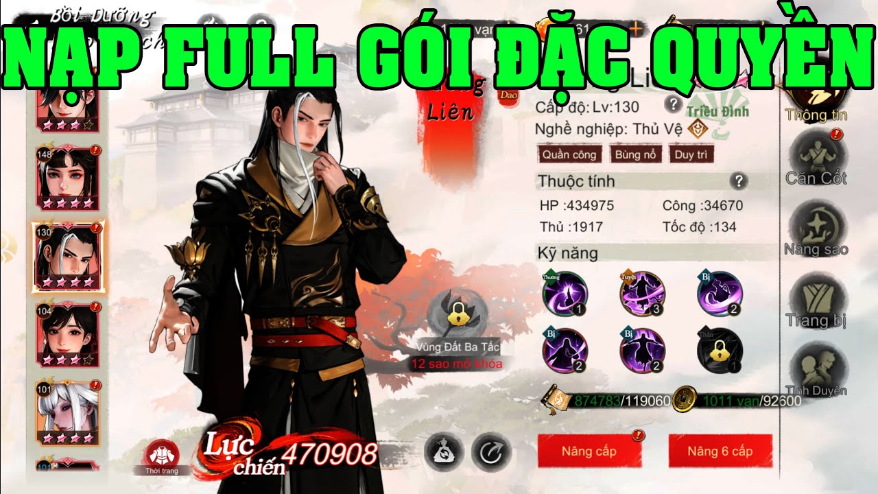 Thiếu Niên Ca Hành: Khởi Động Ngày 2 Nạp Full Gói Đặc Quyền Tăng Mạnh Lực Chiến Lên TOP Server