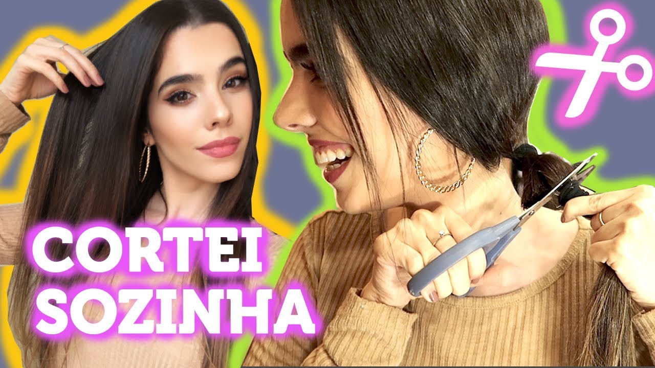 CORTEI 36CM DE CABELO SOZINHA 😱